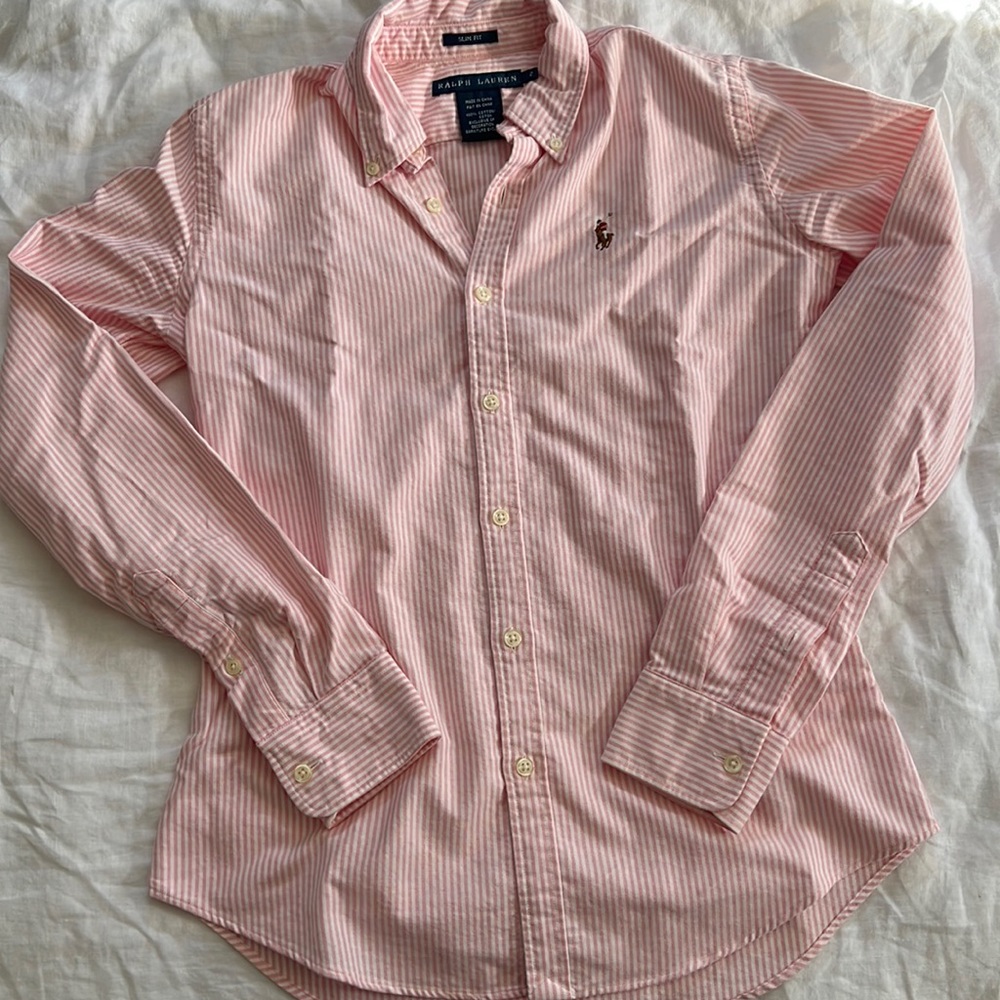 EUC Ralph Lauren slim fit Oxford button down size 2